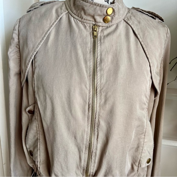 Anthro Daughters of the Liberation Fly Me Away Anorak Bomber Jacket Tan Sz M - Picture 4 of 16